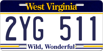 WV license plate 2YG511