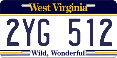 WV license plate 2YG512