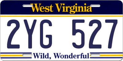 WV license plate 2YG527