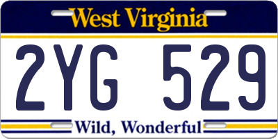 WV license plate 2YG529