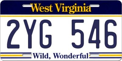 WV license plate 2YG546