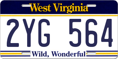 WV license plate 2YG564