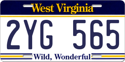 WV license plate 2YG565