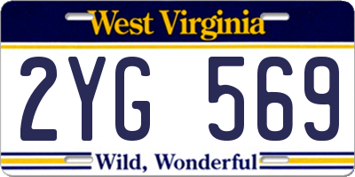 WV license plate 2YG569