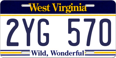 WV license plate 2YG570