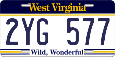 WV license plate 2YG577