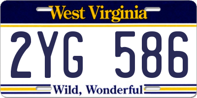 WV license plate 2YG586