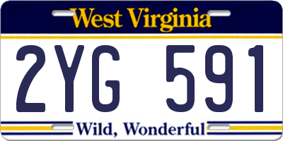 WV license plate 2YG591
