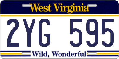 WV license plate 2YG595