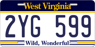 WV license plate 2YG599