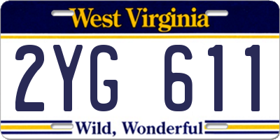 WV license plate 2YG611