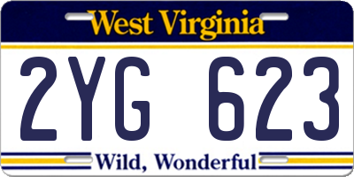 WV license plate 2YG623