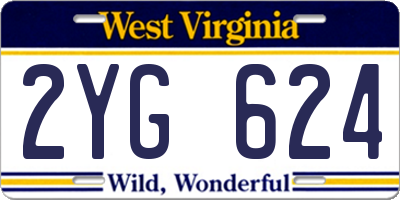 WV license plate 2YG624