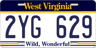 WV license plate 2YG629