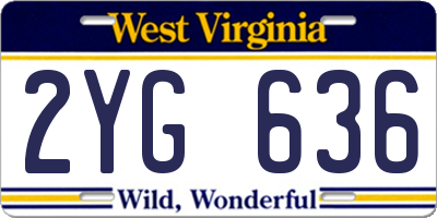 WV license plate 2YG636