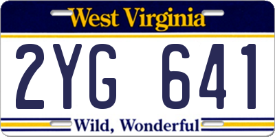 WV license plate 2YG641