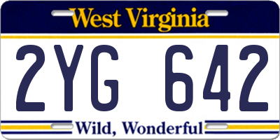 WV license plate 2YG642