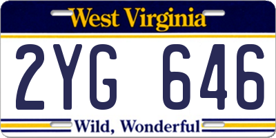 WV license plate 2YG646
