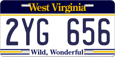 WV license plate 2YG656