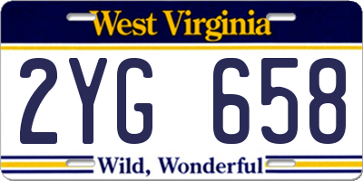 WV license plate 2YG658