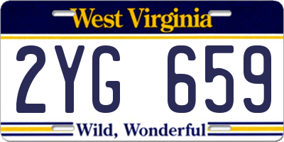 WV license plate 2YG659