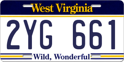 WV license plate 2YG661