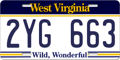 WV license plate 2YG663