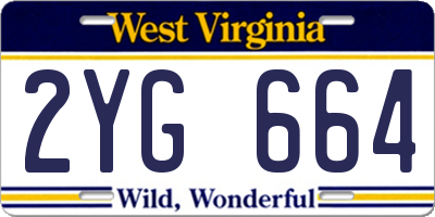 WV license plate 2YG664