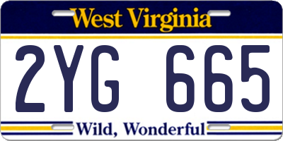 WV license plate 2YG665