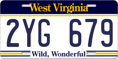 WV license plate 2YG679