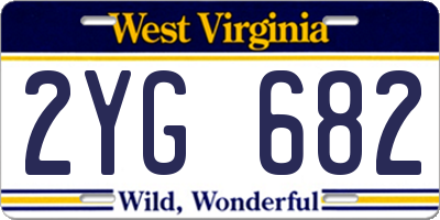 WV license plate 2YG682