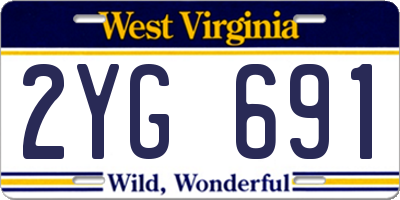 WV license plate 2YG691