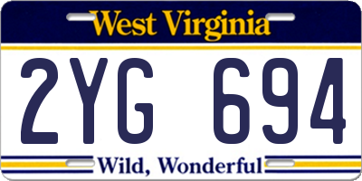 WV license plate 2YG694