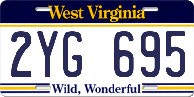 WV license plate 2YG695