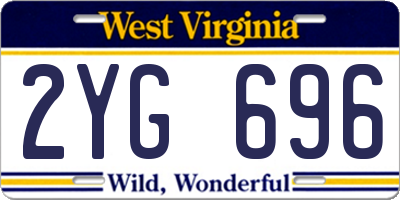 WV license plate 2YG696