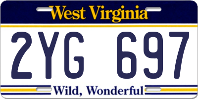 WV license plate 2YG697