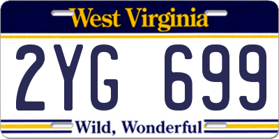 WV license plate 2YG699