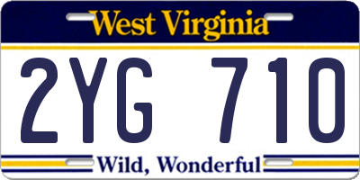 WV license plate 2YG710