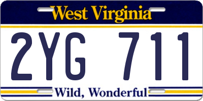 WV license plate 2YG711