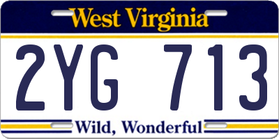 WV license plate 2YG713