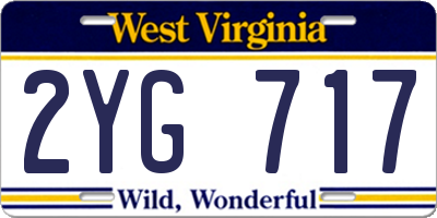 WV license plate 2YG717