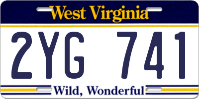WV license plate 2YG741