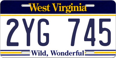 WV license plate 2YG745