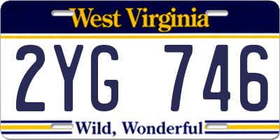 WV license plate 2YG746