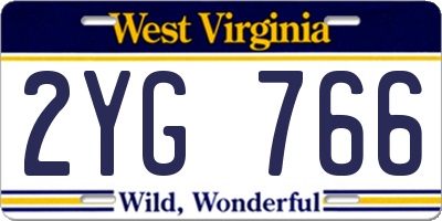 WV license plate 2YG766