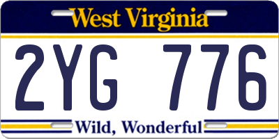 WV license plate 2YG776