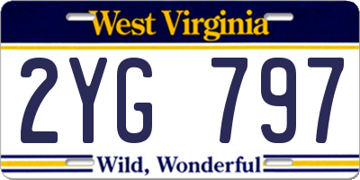 WV license plate 2YG797