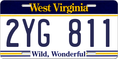 WV license plate 2YG811