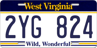 WV license plate 2YG824