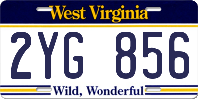 WV license plate 2YG856